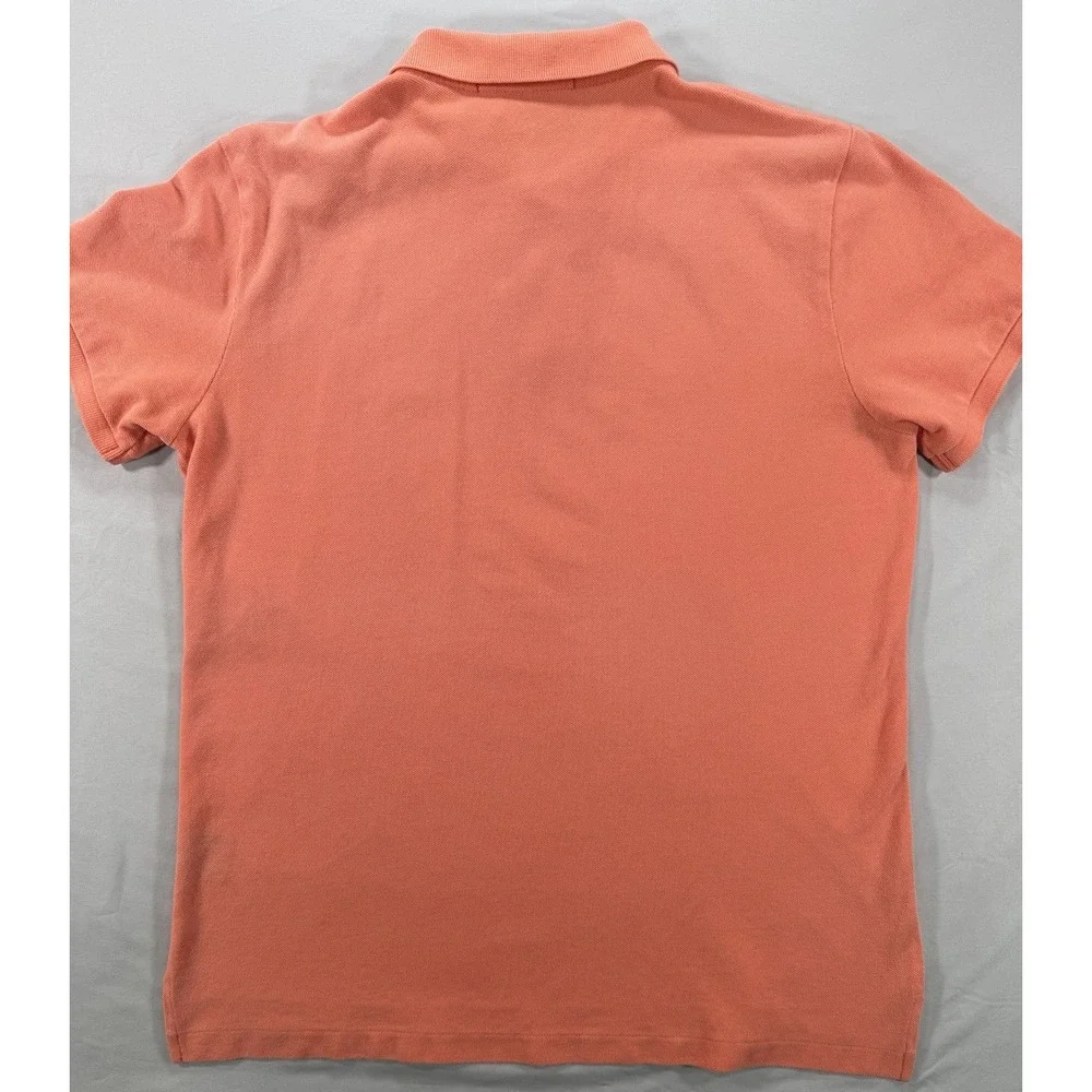 Ralph Lauren Men's L Classic Fit Polo Shirt Orange Short Sleeve Cotton Solid